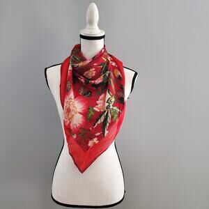 Oscar de la Renta 100% Silk Floral Scarf